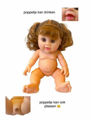 Baby doll - 28 cm - can drink and pee - Talking Doll - incl. accessories