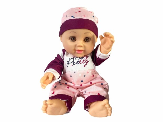 Baby doll - 28 cm - can drink and pee - Talking Doll - incl. accessories