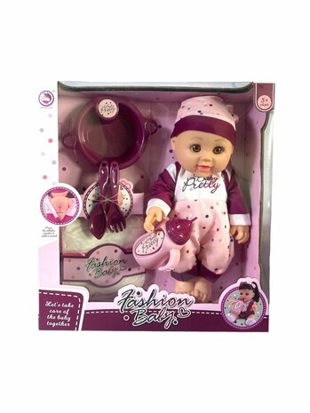 Poup&eacute;e b&eacute;b&eacute; - 28 cm - peut boire et faire pipi - Poup&eacute;e parlante - avec accessoires