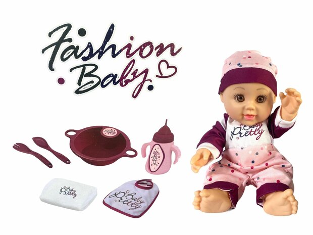 Baby doll - 28 cm - can drink and pee - Talking Doll - incl. accessories