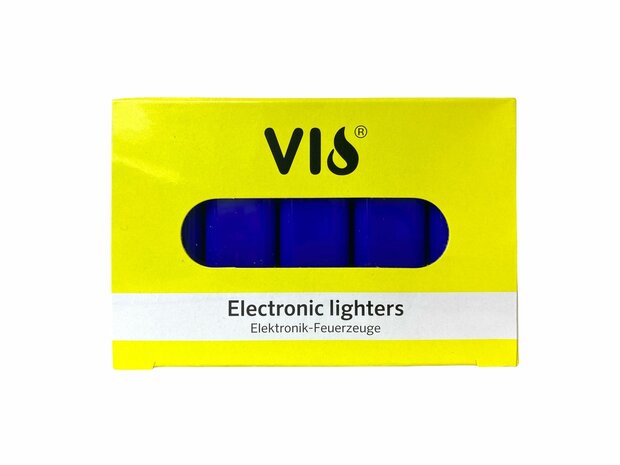 Lighters - print lighters - refillable - advertising lighters white 50 pieces in tray blue