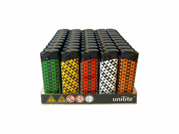 LICK LIGHTERS 50 PCS. - MARIJANA LEAVES - UNILITE LIGHTERS