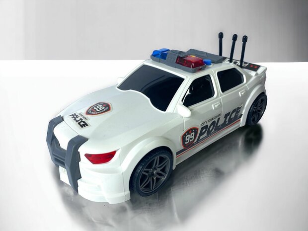 Politie auto met frictiemotor geluids en lichteffecten 24CM Police car 99 USA 