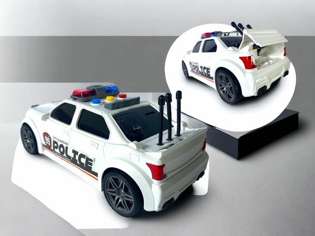 Police car with friction motor sound and light effects 24CM Police car 99 USA