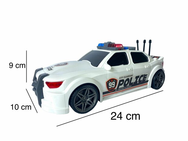 Politie auto met frictiemotor geluids en lichteffecten 24CM Police car 99 USA 