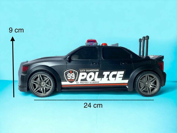 Polizeiauto mit Reibungsmotorger&auml;usch und Lichteffekten 24CM Polizeiauto 99 USA S