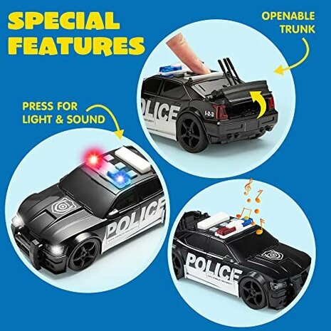 Polizeiauto mit Reibungsmotorger&auml;usch und Lichteffekten 24CM Polizeiauto 99 USA S
