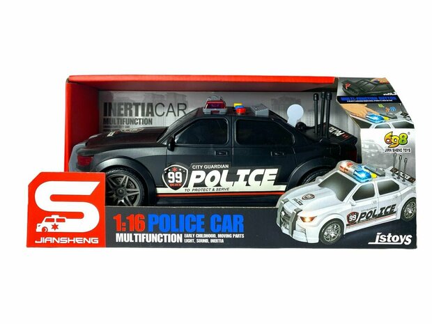 Politie auto met frictiemotor geluids en lichteffecten 24CM Police car 99 USA Z