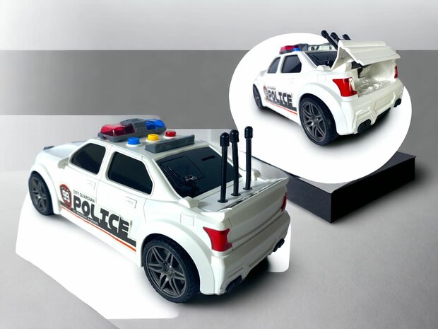 Polizeiauto mit Reibungsmotorger&auml;usch und Lichteffekten 24CM Polizeiauto 99 USA S