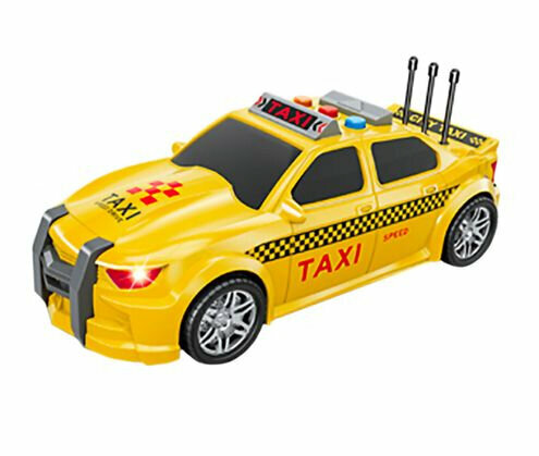 Toy taxi car with sound and light effects friction motor - 1:16