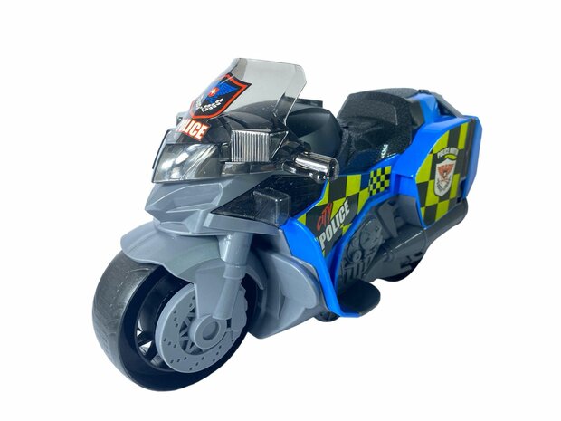 Motorcycle Police - moto de police jouet - moteur sonore, lumineux et &agrave; friction - 1:16