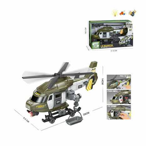 Toy attack helicopter - chopper - with light and sound 29CM