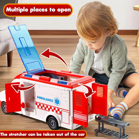 Spielzeugkrankenwagen mit Lichtern und Sirenensoundeffekten