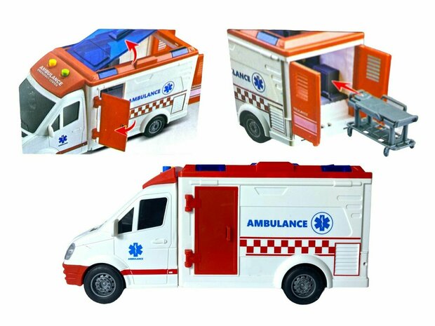 Ambulance jouet avec lumi&egrave;res et effets sonores de sir&egrave;ne