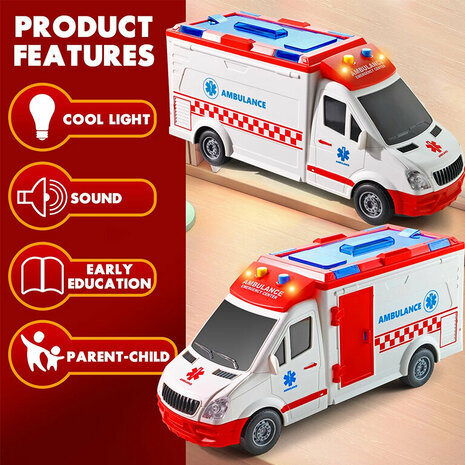 Toy Ambulance with lights and siren sound effects