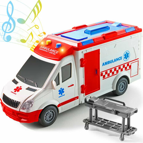 Ambulance jouet avec lumi&egrave;res et effets sonores de sir&egrave;ne