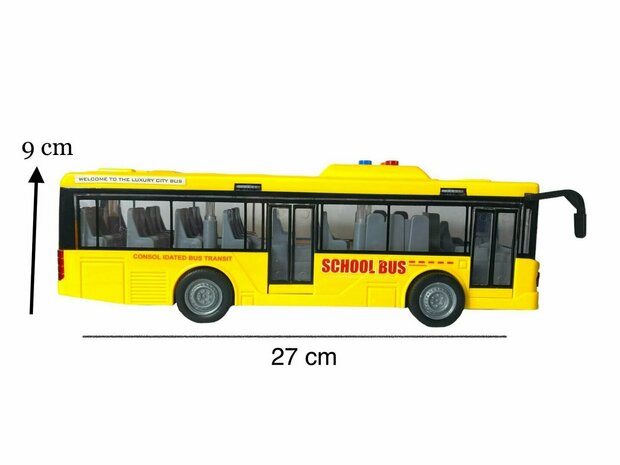 Jouet autobus scolaire 27CM moteur &agrave; friction lumi&egrave;re et son