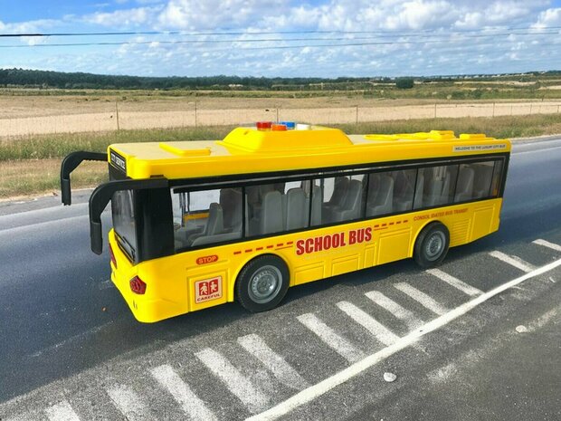 Jouet autobus scolaire 27CM moteur &agrave; friction lumi&egrave;re et son