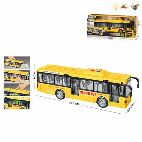 Jouet autobus scolaire 27CM moteur &agrave; friction lumi&egrave;re et son