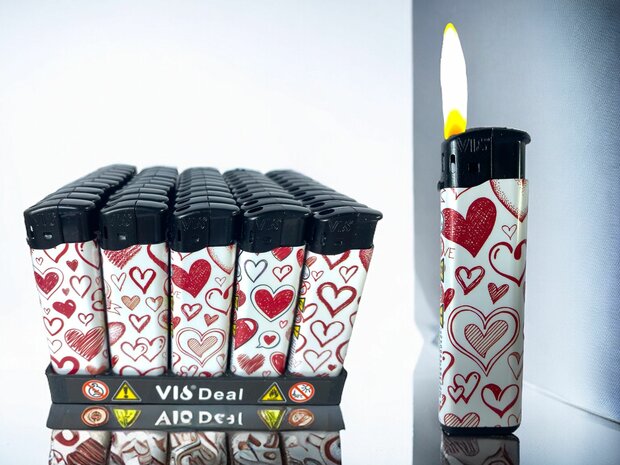 Lighters 50 pieces - refillable - Casino click lighter - Tom - Lighter