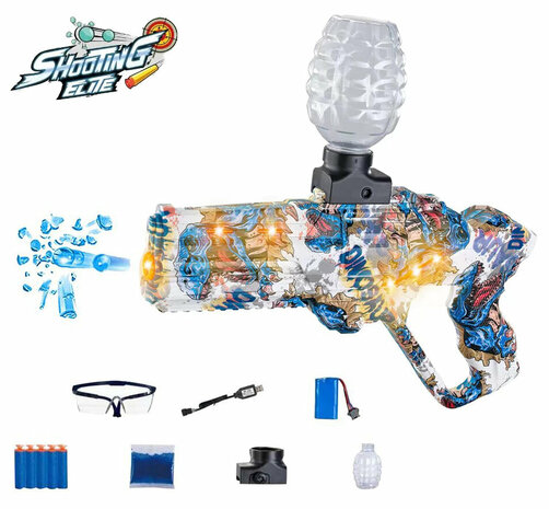 Gel blaster - Kit complet Glow in the Dark LED LIGHT + fl&egrave;ches - 5000 billes rechargeables 31CM