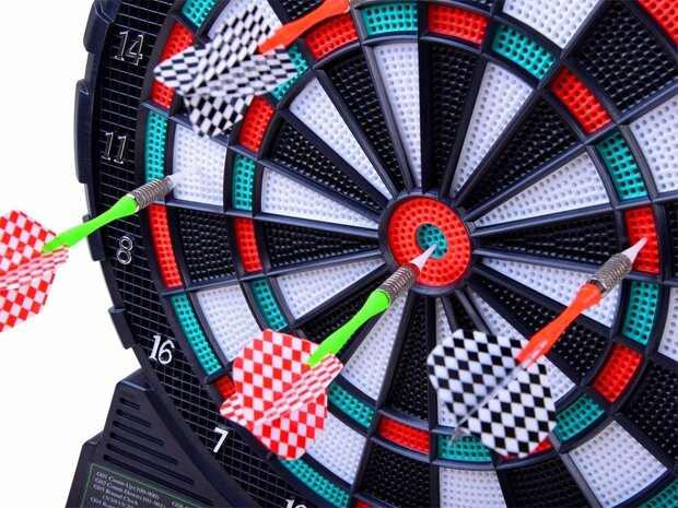 Electronic dartboard - incl. 6 arrows - 36.5 cm