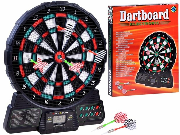 Electronic dartboard - incl. 6 arrows - 36.5 cm