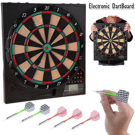 Elektronische dartbord - incl. 6 pijlen -  21 spellen - 45 cm