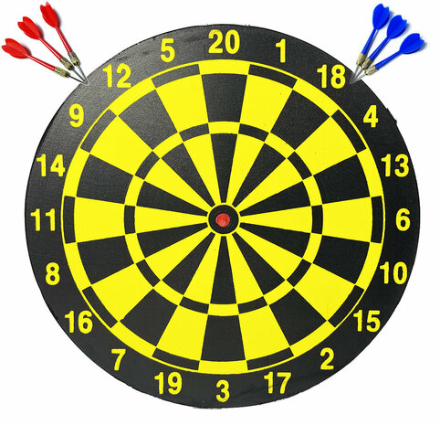 DARTBORD - INCL. 6 DARTS - &Oslash; 36.5 CM