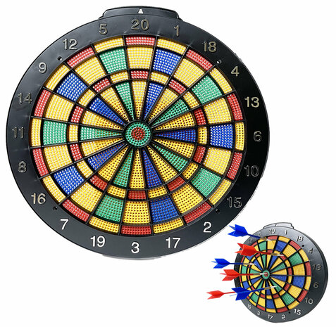 Dartboard - 6 dart arrows - soft tip - 30cm