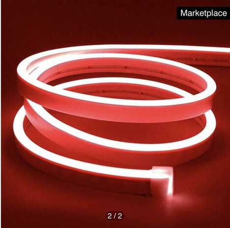 LED-neonlicht - 5m 12V laagspanning 12 mm (Kleur: neutraal Rood)