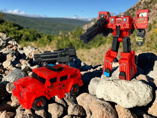 Transform X-Warrior ExtingGuish Flame &nbsp;- robot and car 2in1 Red