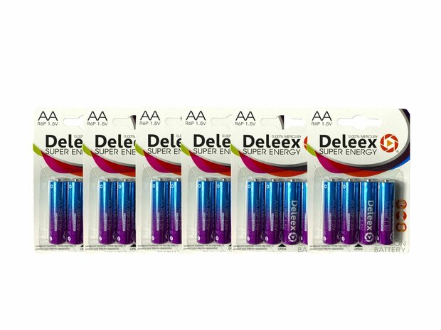 Deleex AA batterijen R6P 1.5V - 24- stuks in pak