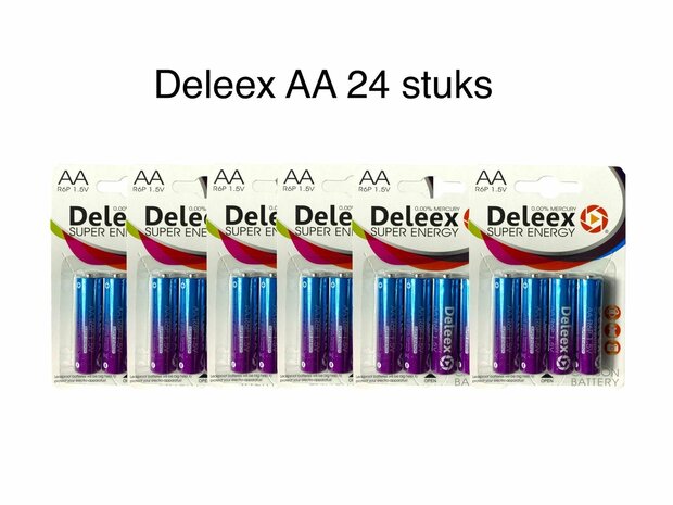 Deleex AA batterijen R6P 1.5V - 24- stuks in pak