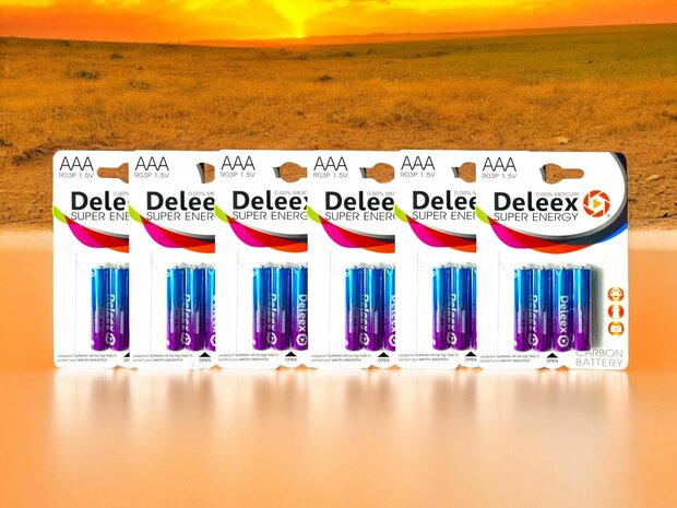 Deleex AAA batterijen R03P 1.5V - 24- stuks in pak