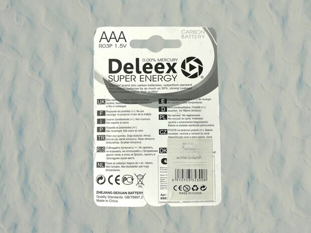 Deleex AAA batterijen R03P 1.5V - 48- stuks in pak