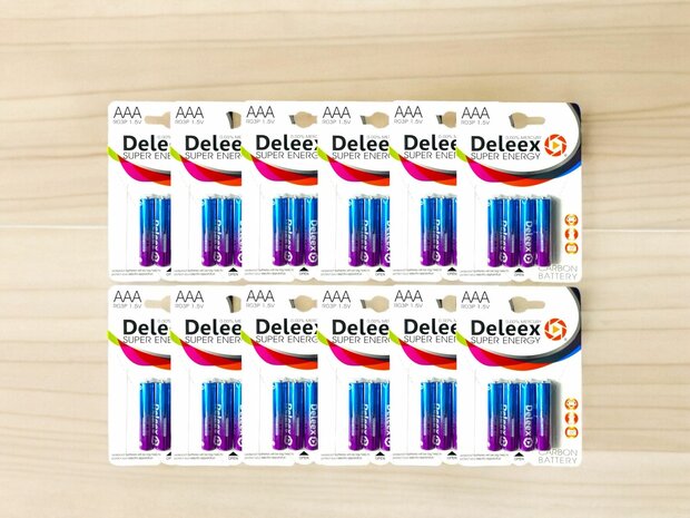 Deleex AAA batterijen R03P 1.5V - 48- stuks in pak