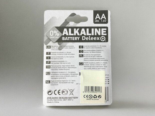 Batterijen Deleex Alkaline AA - LR6 1.5V - 4- stuks in pak