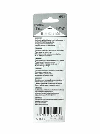 AG 7 / 395A  Knoopcel batterijen&nbsp;Alkaline AG7, LR57, LR926, V395, 195