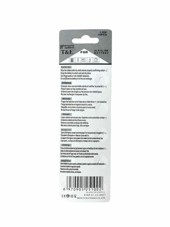 AG 8 / 391A Knopfzellenbatterien Alkaline AG8, LR55, LR1120, V391, 191