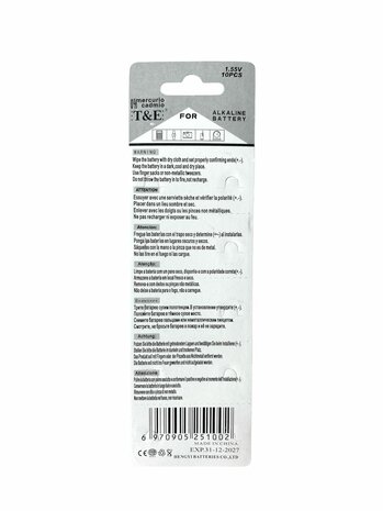 AG 11 / 362A Knoopcel batterijen&nbsp;Alkaline AG11, LR58, LR721, V362, 162