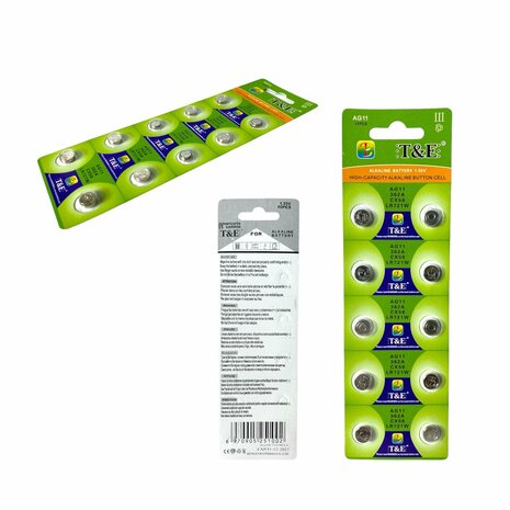 AG 11 / 362A Knoopcel batterijen&nbsp;Alkaline AG11, LR58, LR721, V362, 162