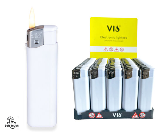 Wit aanstekers - 50 stuks - voor bedruk en reclame aansteker - soft rubber - navulbaar