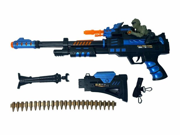 Speelgoedgeweer machine gun - met draaiende kogelriem - pistool
