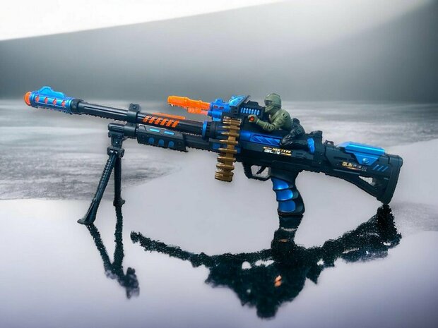 Speelgoedgeweer machine gun - met draaiende kogelriem - pistool