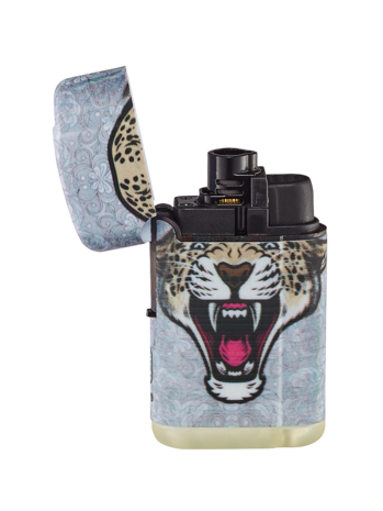 Turbo jet flame lighters - 20 pieces - tiger print - wind lighter