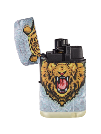 Turbo jet flame lighters - 20 pieces - tiger print - wind lighter