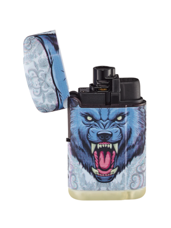 Turbo jet flame lighters - 20 pieces - tiger print - wind lighter
