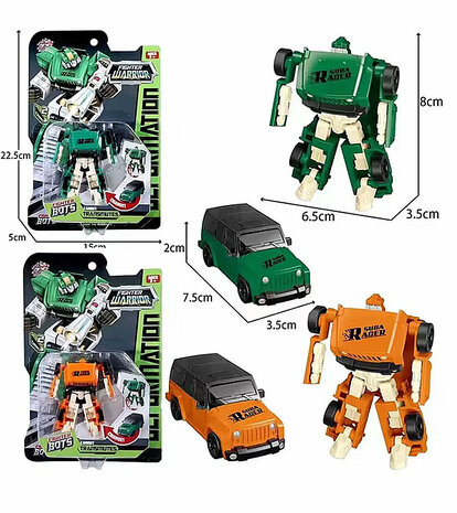 Fighter Warrior Bots - Suba Racer &ndash; 2-in-1 Transformeerbare Robot &amp; auto oranje