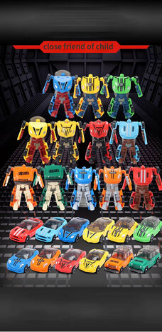 Fighter Warrior Bots - Suba Racer &ndash; 2-in-1 Transformeerbare Robot &amp; auto oranje
